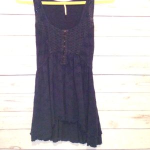 Free People Navy Eyelet Sun Dress Small